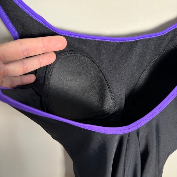 ROOTS Women's One Piece Swimsuit Purple/Black Size‎ 6 Bathing Suit Padded Cups - Picture 4 of 14
